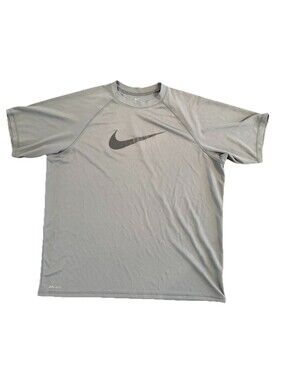 Nike Dri-FIT Shirt Mens XXL Gray Big Swoosh Athletic Gym Training Tee